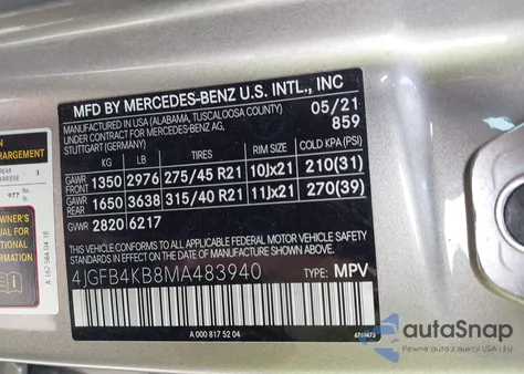 2021 Mercedes-Benz Gle 350 4Matic from USA, damaged, VIN 4JGFB4KB8MA483940